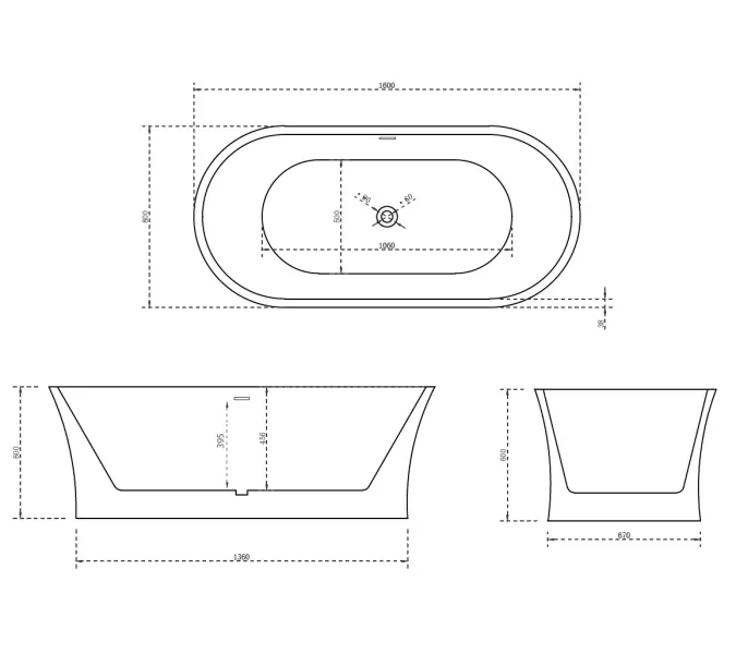 Акриловая ванна Abber AB9201-1.6 160х80, изображение 4