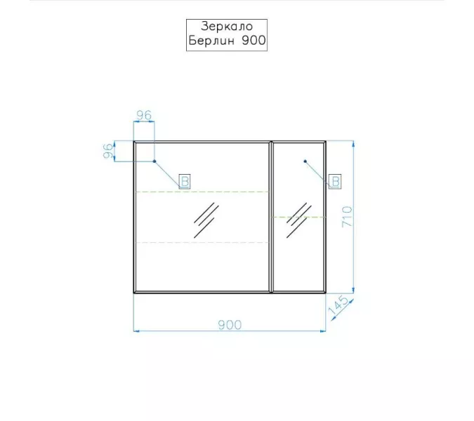 Зеркальный шкаф Style Line Берлин 90, изображение 4
