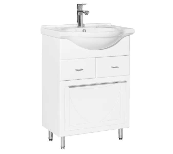 Тумба напольная с раковиной Style Line Лана с бельевой корзиной