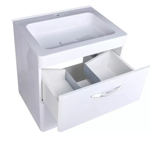 Тумба подвесная с раковиной Style Line Каре, Выбрать размер: 60, изображение 4
