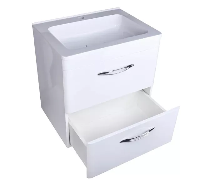 Тумба подвесная с раковиной Style Line Каре, Выбрать размер: 60, изображение 5