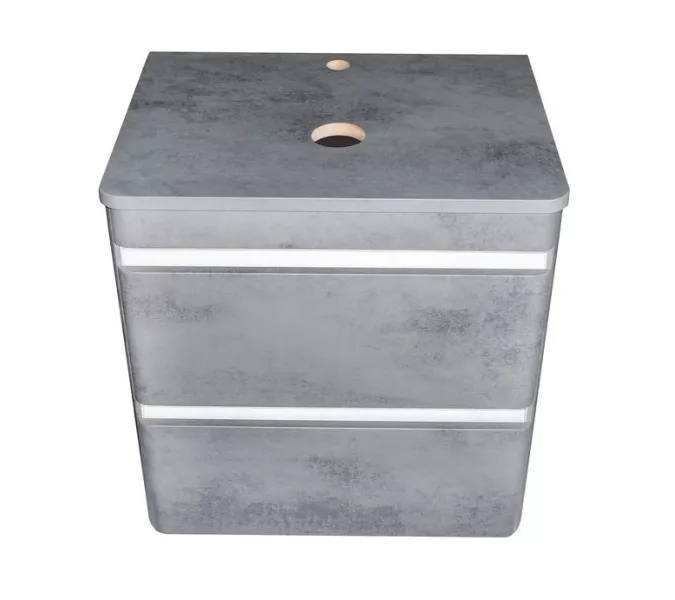 Тумба подвесная со столешницей МДФ Style Line Атлантика бетон темный, Выбрать размер: 60