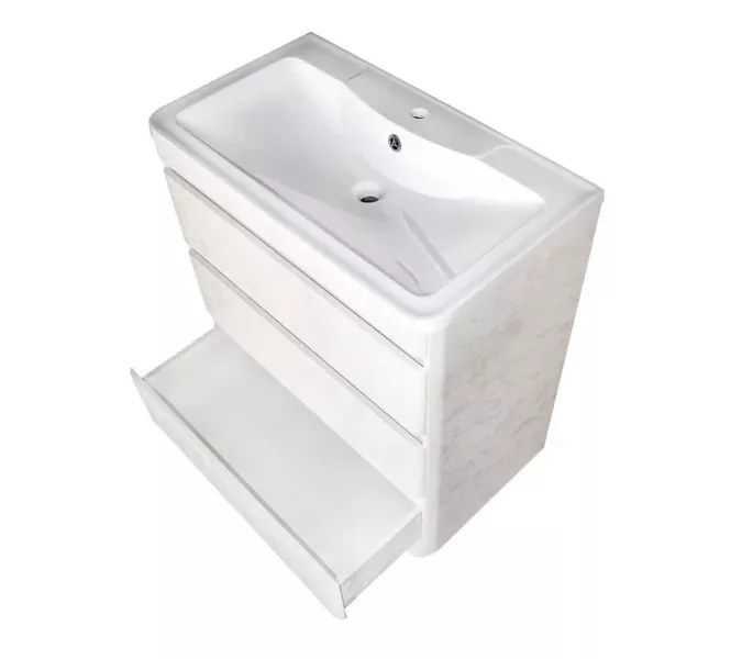 Тумба напольная с раковиной Style Line Атлантика 80 Люкс Plus бетон крем, Выбрать цвет: Бетон крем, Выбрать размер: 80, изображение 4