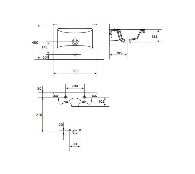 Тумба подвесная с раковиной Style Line Жасмин, Выбрать размер: 50, изображение 9