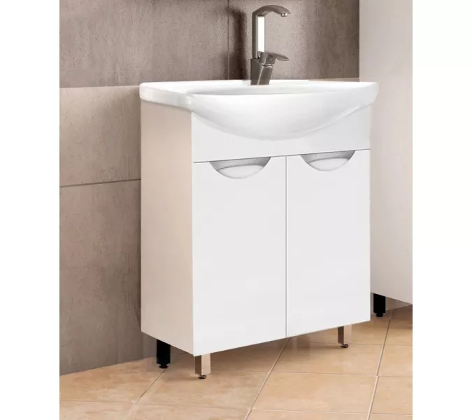 Тумба напольная с раковиной Style Line Жасмин, Выбрать размер: 55, Ориентация: универсальная, Комплектация: Без корзины, изображение 2