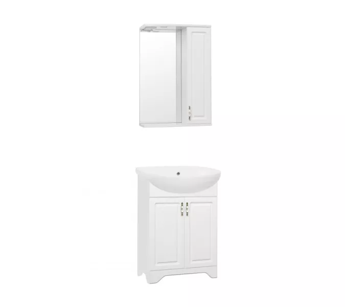 Тумба напольная с раковиной Style Line Олеандр, Выбрать размер: 55, Выбрать цвет: Белый, изображение 3