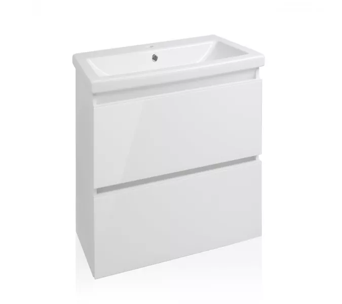 Тумба подвесная с раковиной Style Line Даймонд Люкс Plus, Выбрать размер: 60, Выбрать цвет: Белый, изображение 2