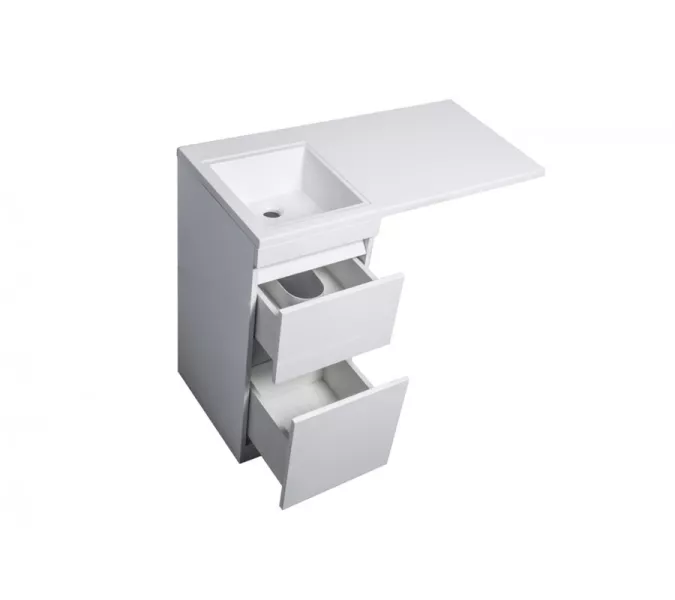 Тумба напольная 2 ящика Style Line с раковиной  Даллас левая/правая, Выбрать размер: 100, изображение 5