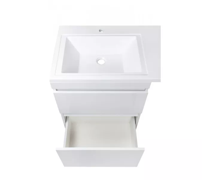 Тумба подвесная Style Line с раковиной  Даллас Люкс белая, PLUS, Выбрать размер: 100, изображение 7