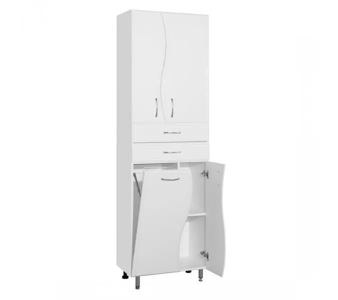 Пенал напольный Style Line Волна 60, с бельевой корзиной, изображение 4