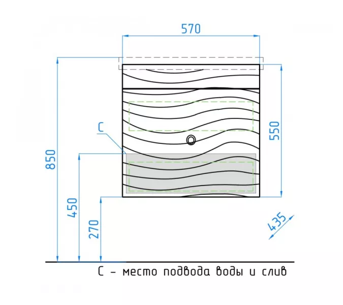 Тумба подвесная с раковиной Style Line Вероника  Комо 60/80  Люкс белая, PLUS, Выбрать размер: 60, изображение 9