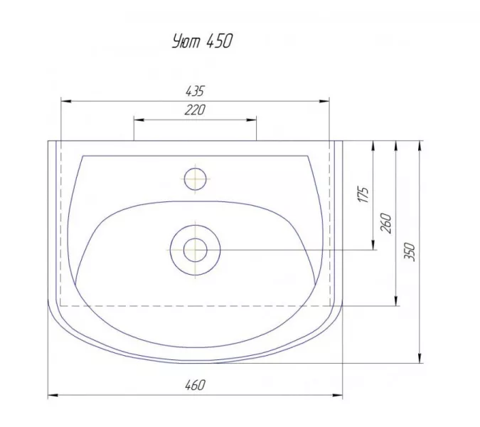 Тумба напольная с раковиной Style Line Эко Волна, Выбрать размер: 45, изображение 4