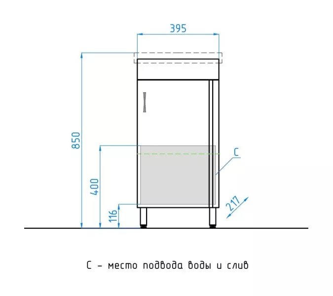 Тумба напольная с раковиной Style Line, Выбрать размер: 40, Внешний вид: 1 дверца, изображение 4
