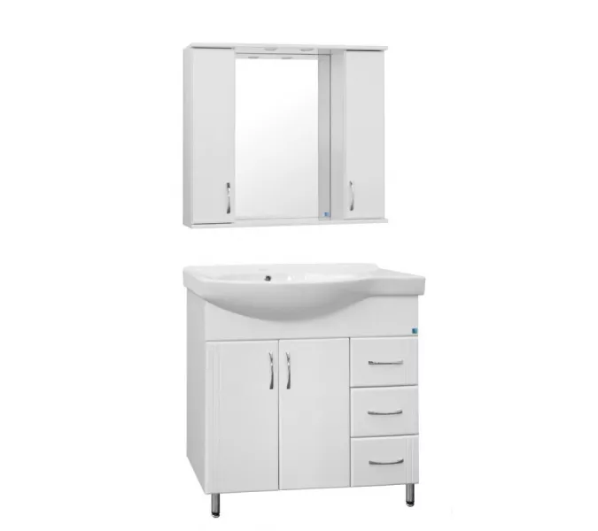 Тумба напольная с раковиной Style Line Эко Стандарт №25 82 L/R белая, Ориентация: правая, изображение 2