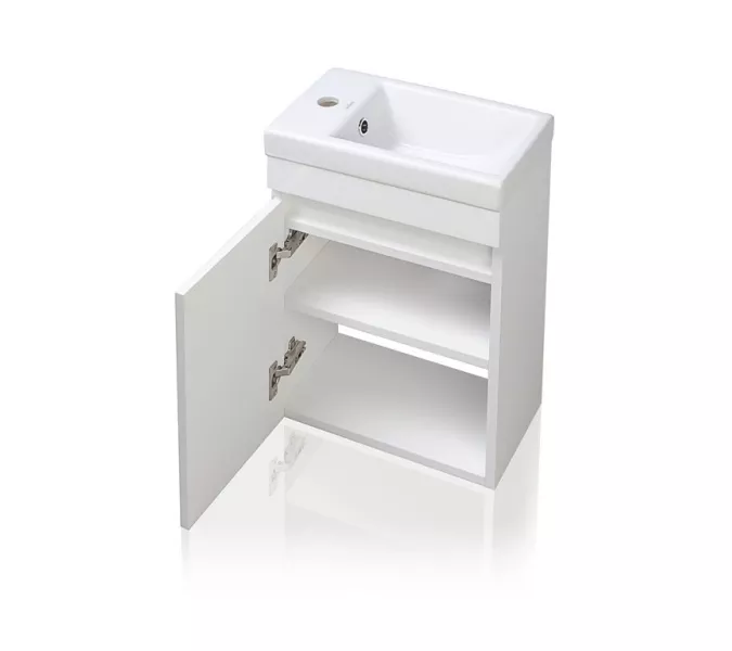 Тумба подвесная с раковиной Style Line Compact Como 40, Выбрать цвет: Белый, изображение 3