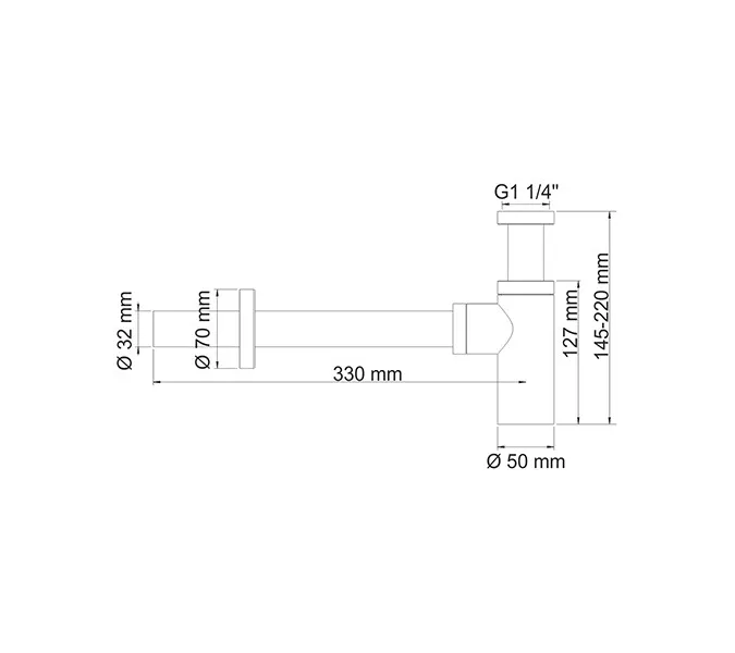 Сифон  WasserKRAFT Системы слива A070, изображение 3