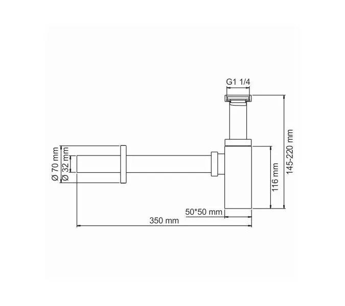 Сифон  WasserKRAFT Exter 1600 A096, изображение 3