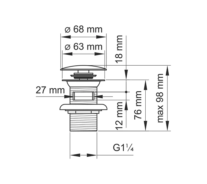 Донный клапан WasserKRAFT Mindel 8500 A153, изображение 3