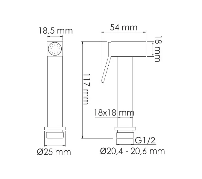 Гигиеническая лейка WasserKRAFT Abens 2000 A212, изображение 3