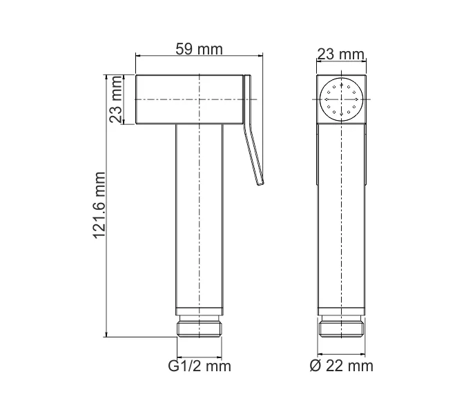 Гигиеническая лейка WasserKRAFT Exter 1600 A138, изображение 3
