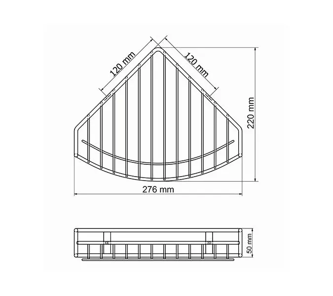 Полка металлическая угловая WasserKRAFT Isar K-7300 K-1711, изображение 3
