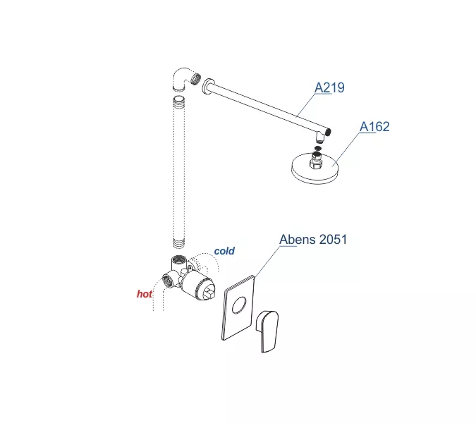 Встраиваемый комплект для душа с верхней душевой насадкой  WasserKRAFT  A20219, изображение 3