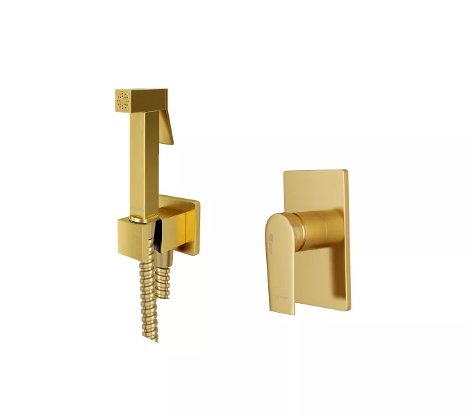 Встраиваемый комплект для биде со шлангом 150 см WasserKRAFT  A55094/A66096, Выбрать цвет: Золото