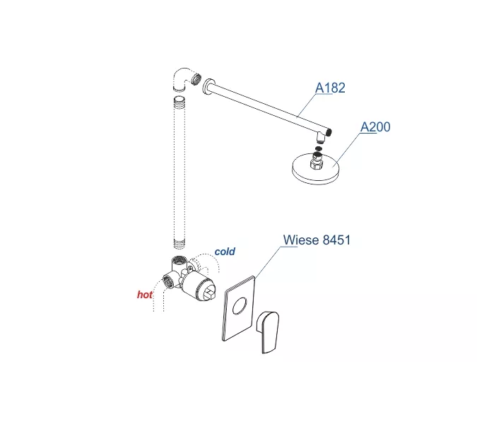 Встраиваемый комплект для душа с верхней душевой насадкой  WasserKRAFT  A84182, изображение 3