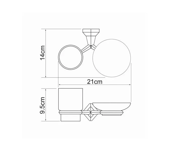 Держатель стакана и мыльницы WasserKRAFT Aller К-1100 K-1126C, изображение 3
