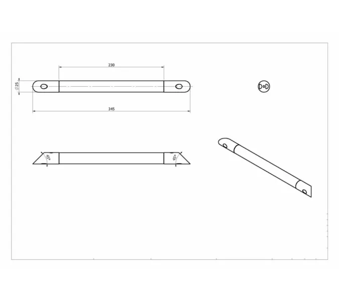 Универсальный угловой поручень для рук и стоп Black&White SN-1155, изображение 2