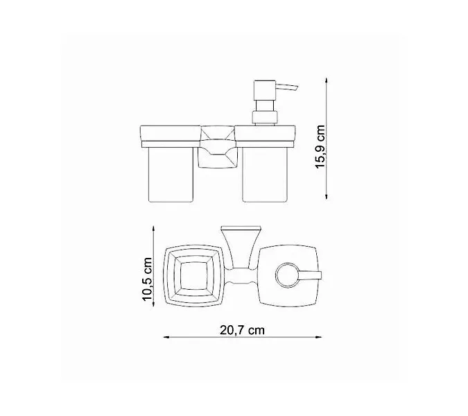 Держатель стакана и дозатора WasserKRAFT Wern K-2500 K-2589, изображение 3