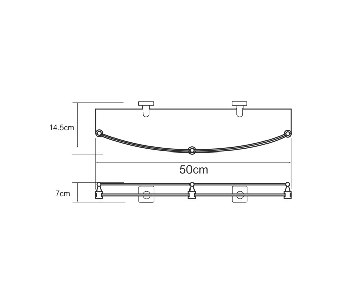 Полка стеклянная с бортиком WasserKRAFT Dill K-3900 K-3944, изображение 3