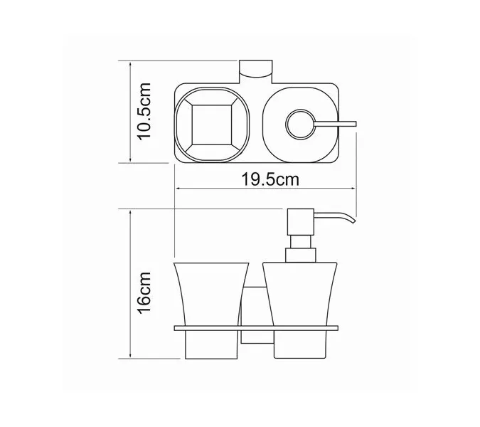 Держатель стакана и дозатора  WasserKRAFT Exter K-5200 K-5289, изображение 4
