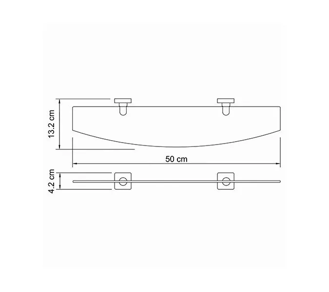 Полка стеклянная WasserKRAFT  Lippe K-6500 K-6524, изображение 3