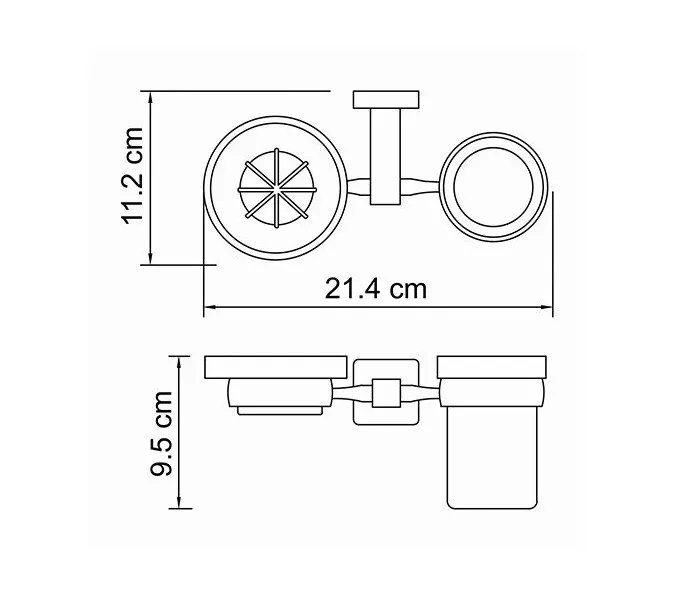 Держатель стакана и мыльницы WasserKRAFT Lippe K-6500 K-6526, изображение 3