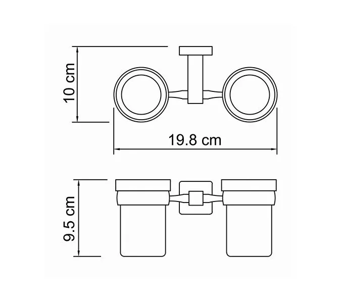 Стакан двойной WasserKRAFT Lippe K-6500 K-6528D, изображение 3