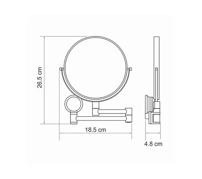 Зеркало двухстороннее, увеличительное WasserKRAFT  K-1000, изображение 3