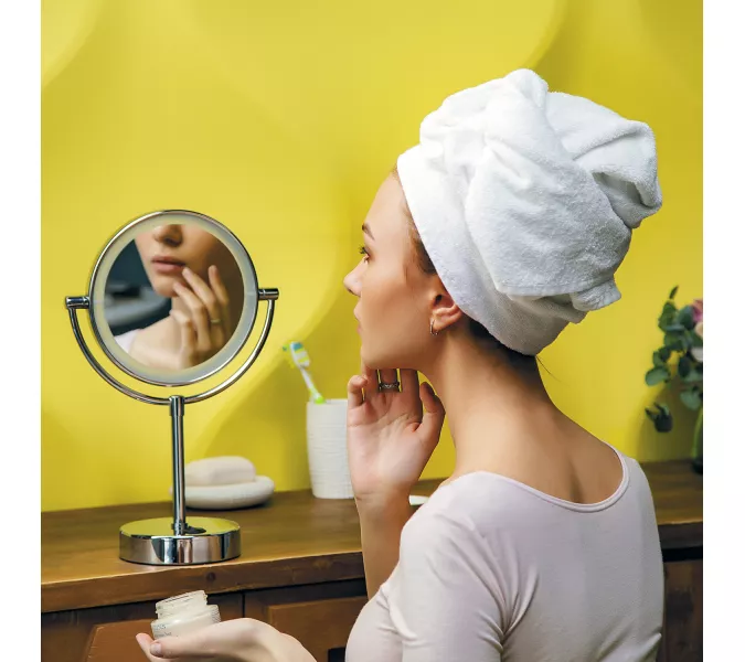 Зеркало с LED-подсветкой двухстороннее, стандартное и с 3-х кратным увеличением WasserKRAFT  K-1005, изображение 2