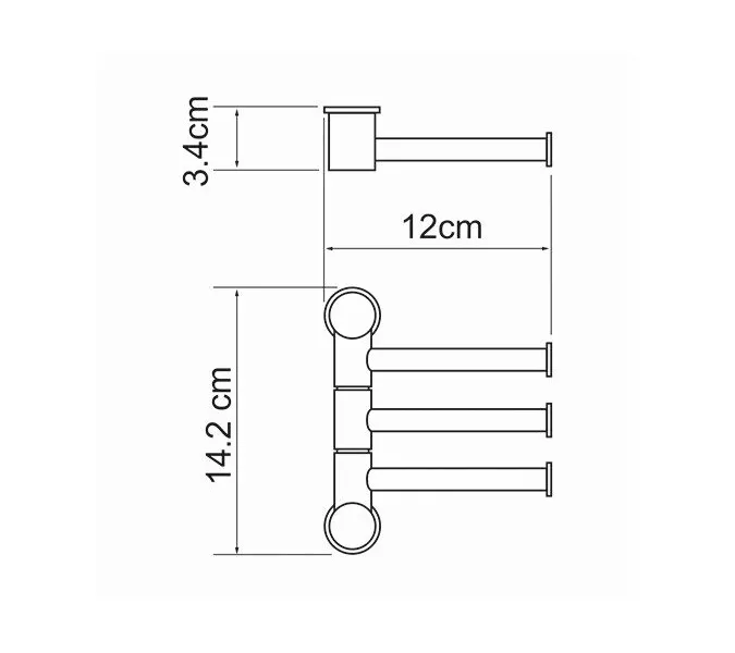 Держатель полотенец тройной WasserKRAFT  NEW K-1053NICKEL, изображение 3