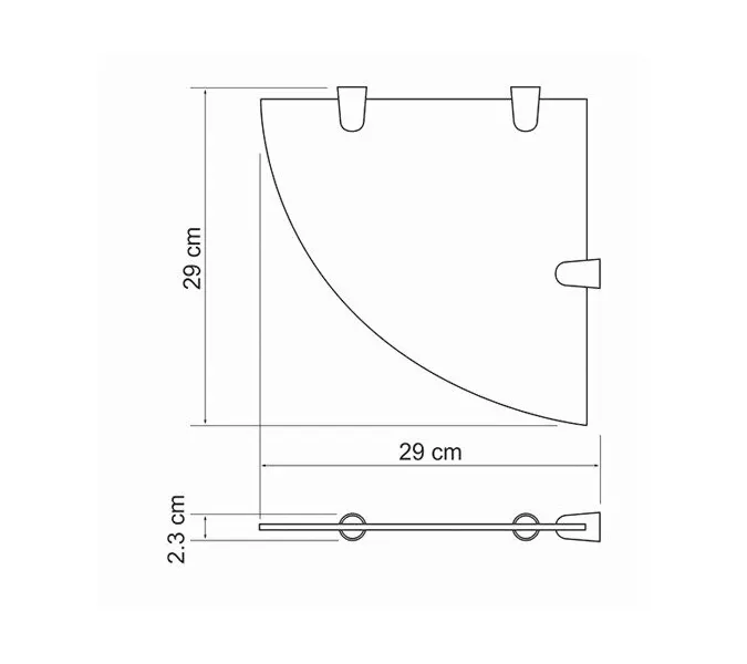 Полка  стеклянная угловая WasserKRAFT  K-533, изображение 3