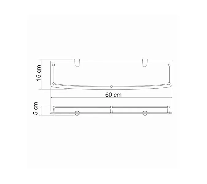 Полка стеклянная WasserKRAFT  - K-555, изображение 3