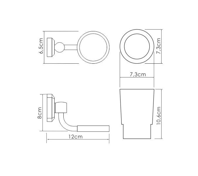 Подстаканник одинарный WasserKRAFT  K-28128, изображение 3
