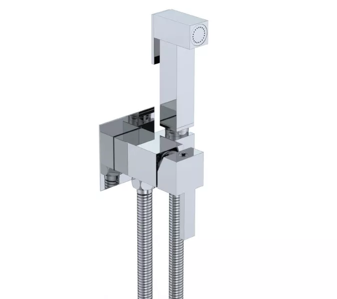 Смеситель для гигиенического душа со штуцером и держателем Cezares CZR-SET-DA2-ID3-FMM120-01