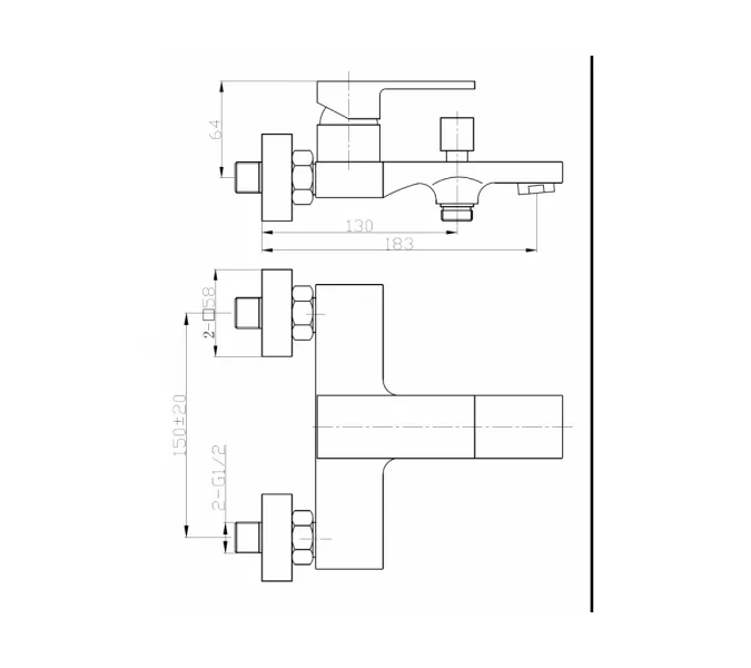 Смеситель для ванны однорычажный с изливом WeltWasser WW MX  KASSEL 703, изображение 2