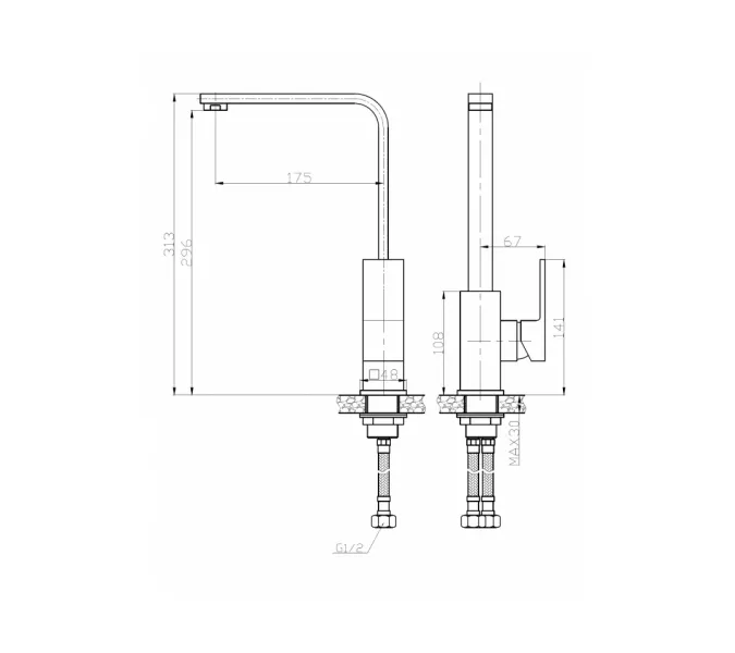 Смеситель для кухни однорычажный WeltWasser WW MX  KASSEL 706, изображение 2