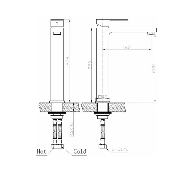 Смеситель для умывальника однорычажный, высокий WeltWasser WW MX  KASSEL 715, изображение 2