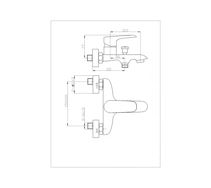 Смеситель для ванны  с изливом WeltWasser WW MX BONN 303, Выбрать цвет: белый , изображение 2