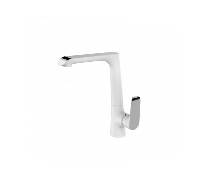 Смеситель для кухни однорычажный с поворотным изливом WeltWasser WW MX BONN 306 белый, Выбрать цвет: белый 