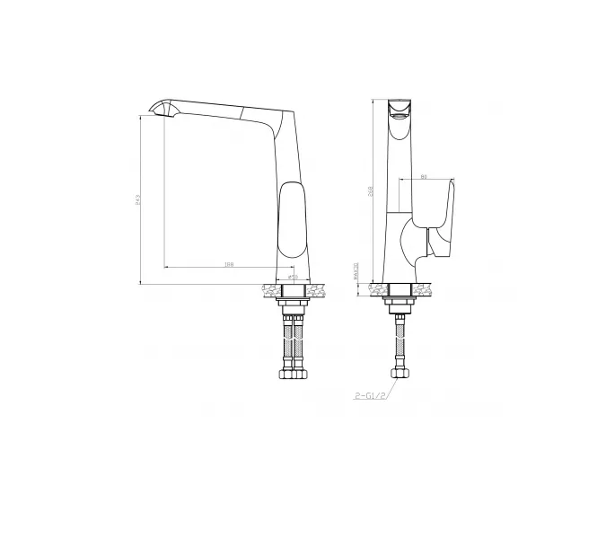 Смеситель для кухни однорычажный с поворотным изливом WeltWasser WW MX BONN 306 черный, Выбрать цвет: черный , изображение 2