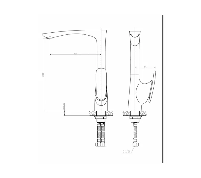 Смеситель для кухни однорычажный WeltWasser WW MX  ESSEN 606 хром, Выбрать цвет: Хром, изображение 2
